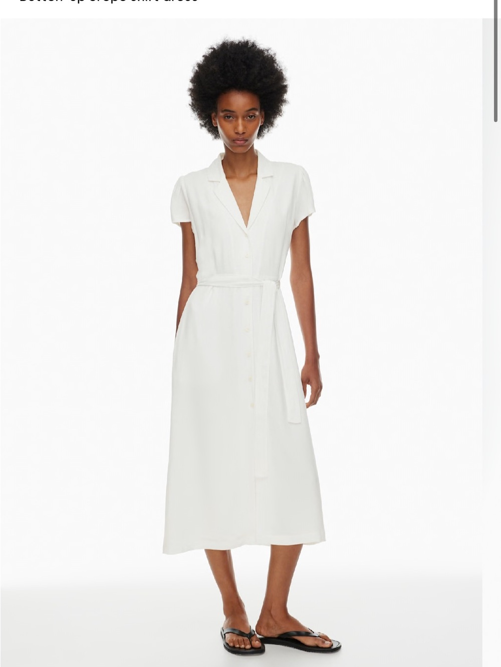 Wilfred Button-Front Midi Shirt Dress with Tie Waist from Aritzia